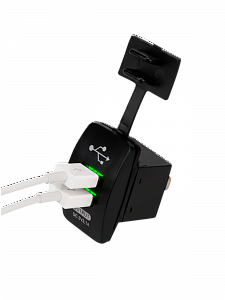 Гнездо розетка USB с зеленой подсветкой 12-24В TDS TS-CAU46